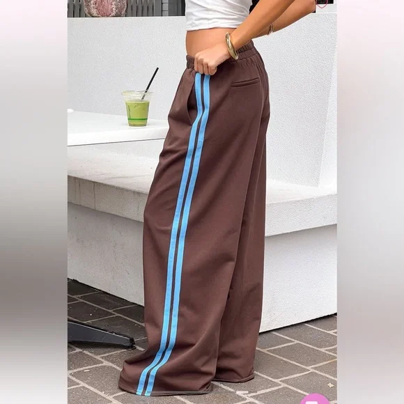 beginning boutique brown & blue striped track suit - Picture 6 of 12